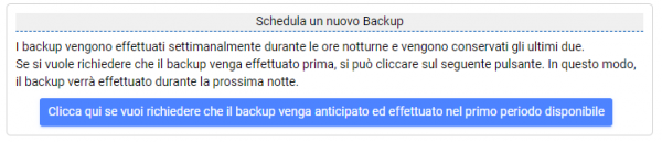 backup rischedula dal cpanel