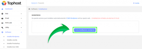 installare wordpress con un click