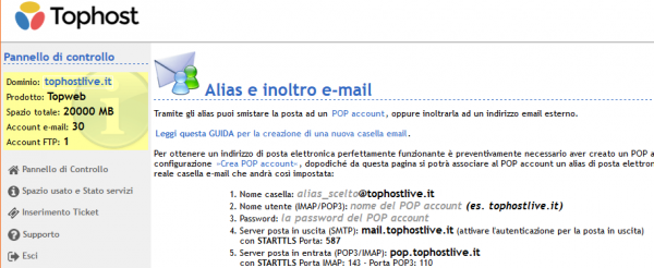 la posta pop3 tramite outlook scaricare