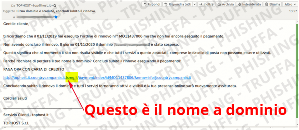esempio di phishing