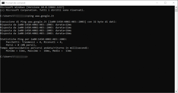 ping google