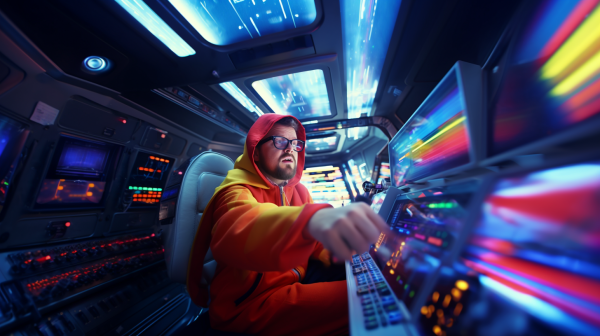 maxbasmilan Nerd blogger on his digital spaceship dressed as a c4b01cf2 335d 4538 8496 6be303738b95