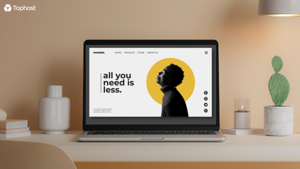 Black and White Minimalist Laptop Mockup Instagram Post Post di Twitter