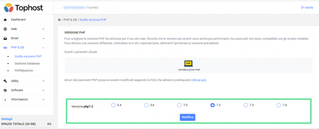 versione php topweb