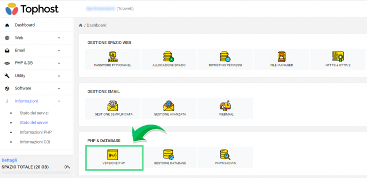 pannello versione php