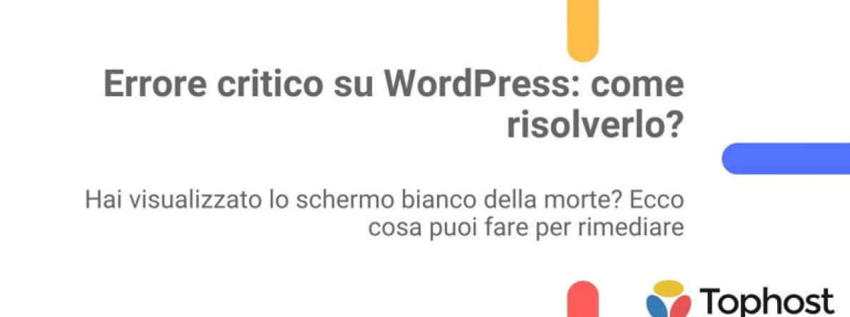 errore critico su worpress